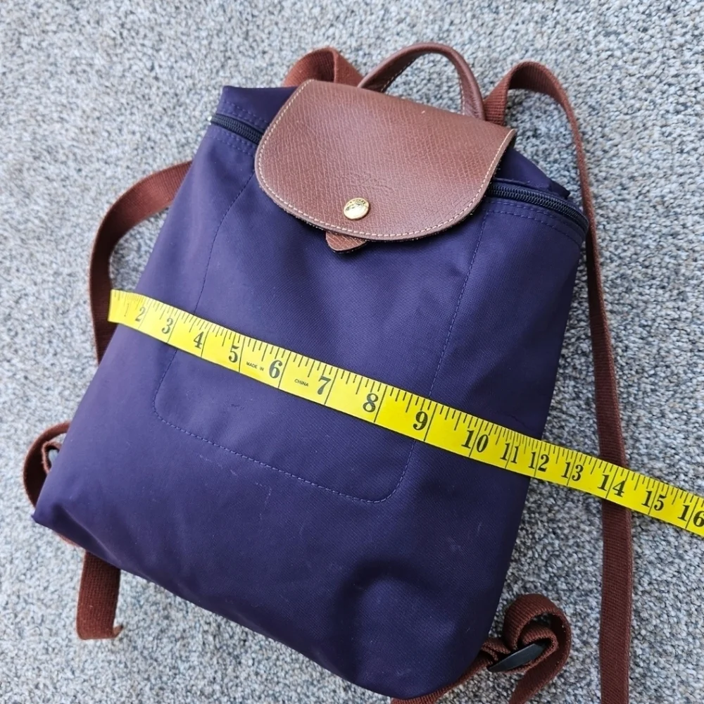 Longchamp Le Pliage Nylon Foldable Original Backpack Purple Brown 1011667